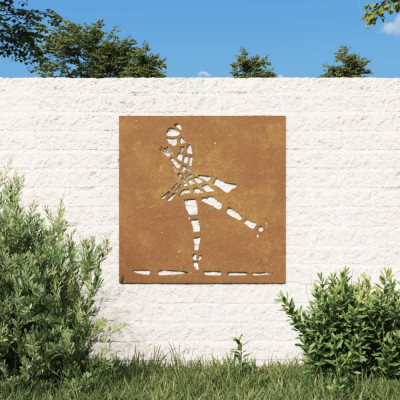 vidaXL Decor perete de grădină 55x55 cm design balerină oțel Corten foto