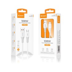 Cablu Date si Incarcare Rapida USB-A la USB-C 100W 1m X-Start SJX360C Soft Texture, Alb