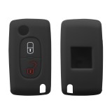 Husa Cheie Auto pentru Peugeot / Citroen - 2 Butoane, Silicon, Negru, 43668.01, Kwmobile