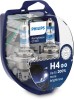 Set 2 Becuri Auto H4 Philips Racing Vision GT200, 12V, 60/55W, Lumina Puternica