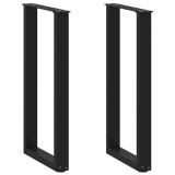 vidaXL Picioare de masă consolă &icirc;n formă de U, 2 buc., negru, 28x(72-73) cm, oțel 4013168