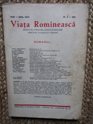 VIATA ROMANEASCA 1939 ANUL XXXI NR 5 - MAI foto