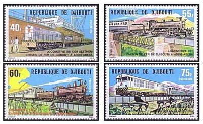 Djibouti 1979 - Cai ferate, tren, serie neuzata foto