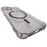 Husa spate silicon gri transparent cu negru, magnet, colturi intarite, pentru Apple iPhone 14
