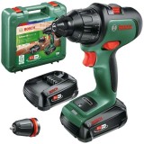 Bosch AdvancedImpact 18 - Masina de gaurit si insurubat cu percutie cu 2 acumulatori Li-Ion 18 V 2.5 Ah 39 Nm motor fara perii mandrina detasabila led