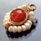 B92. Pandantiv cu carneol, fir de Goldfilled, Lux, Unicat