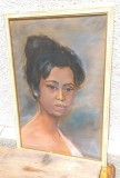 Tablou portret in carbune redus, Portrete, Art Deco