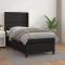 vidaXL Pat continental cu saltea, negru, 80x200 cm, piele ecologică 3132405