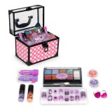 Set Machiaj si Oja Copii Homelux, Cutie Cosmetica 11 Accesorii, Peste 5 Ani, Jucarie Cadou