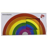Curcubeu Montessori din Lemn, Joc Educativ, Motricitate, Logică, Culori ROGVAIV, 30x15 cm