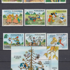 ROMANIA 1986 LP 1153 LP 1154 DESENE WALT DISNEY II SERIE+COLITA DANTELATA MNH