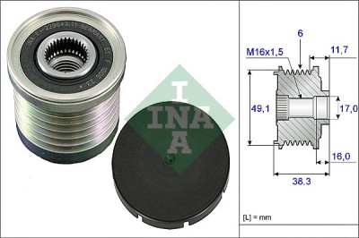 INA 535 0030 10 Sistem roata libera, generator foto
