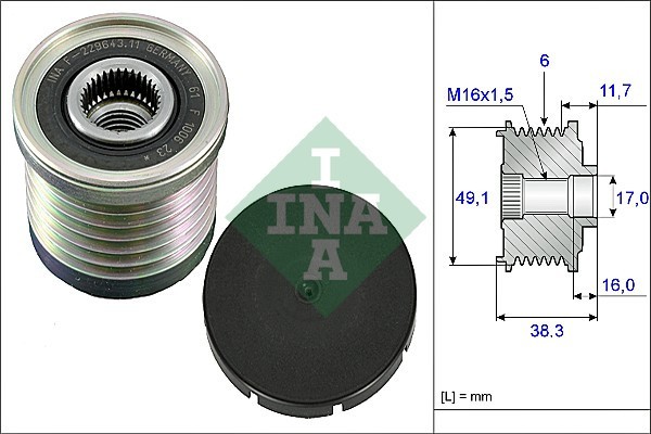 INA 535 0030 10 Sistem roata libera, generator
