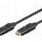 Cablu HDMI - HDMI, din ambele par&amp;#355;i, HDMI mufa mobila &plusmn;90&deg;, 2m, negru, Goobay - 31914