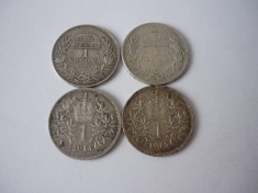 1 KORONA, COROANA 1914, 1915 LOT 4 BUC. ARGINT