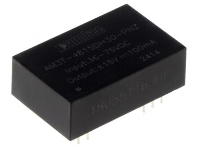 Convertor DC/DC 3W 36-75V la -15VDC/15VDC THT - Convertor de tensiune 3W 36-75V la -15VDC/15VDC THT foto