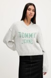 Tommy Jeans pulover din amestec de l&acirc;nă culoarea gri, DW0DW21711