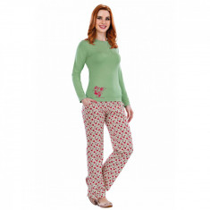 Pijama femei maneca lunga 3055 Verde L foto