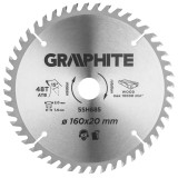 Disc circular HM pentru lemn 160x20 mm, 48 dinti ATB, Graphite