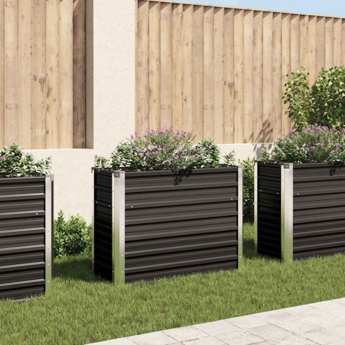 vidaXL Strat &icirc;nălțat de grădină antracit 100x40x77 cm oțel galvanizat 45732