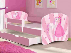 Patut Tineret MyKids Poney-Princess cu Sertar si Saltea 160x80 foto