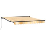 vidaXL Cortina Retractabilă Galben și alb 350 x 250 cm 3330216