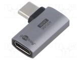 Adaptor USB 4.0 USB C Goobay, soclu cu mufă &icirc;n unghi nichelat