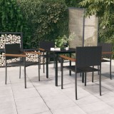 Cumpara ieftin Set de servit masa pentru grădină, 5 piese, negru
