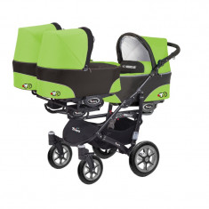 Carucior 3 in 1 pentru tripleti BabyActive Trippy CTBA-02V, Verde foto