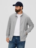 Cumpara ieftin Bluză bărbați big sizes cu fermoar, croială Regular fit, logo, Gri &icirc;nchis, 2XL