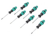 Set Şurubelniţe Phillips, Pozidriv, Plată, Torx 8 Bucăţi, Wera