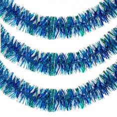 Beteală Crăciun Decorativă, Albastru și Verde, Lungime 2m, Lățime 12cm, Plastic