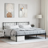 VidaXL Cadru de pat metalic cu tăblie, negru, 193x203 cm