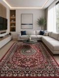 Covor Clasic Queen 05733, Marime 50 x 80 cm, Rosu, Grena, Inaltime Fir 4 mm, Antialergic, Polipropilena, Living, Dormitor, Sufragerie, Birou