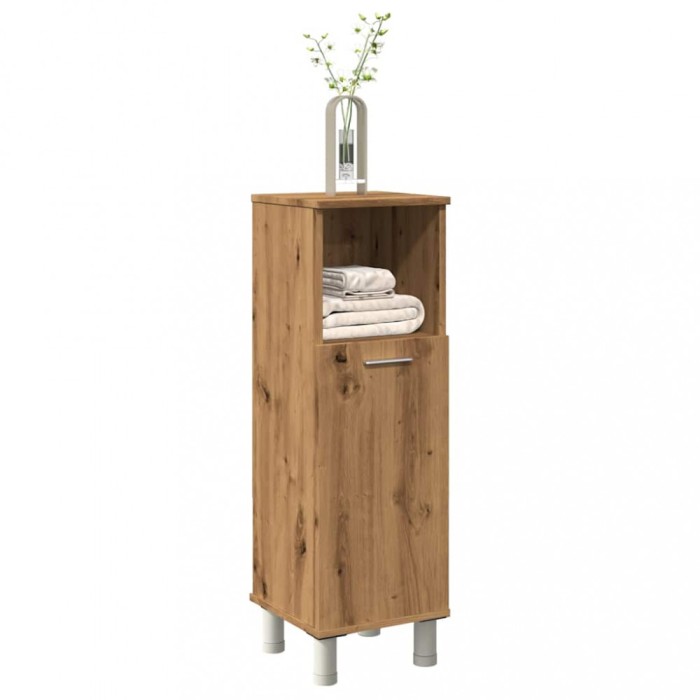 Gossi dulap de baie, stejar artizanal, 30x30x95 cm, lemn compozit