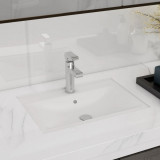 Chiuveta baie alb ceramica dreptunghiular loc robinet/preaplin GartenMobel Dekor, vidaXL