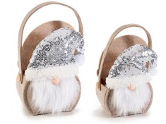 Set 2 gentute cadou din fetru cu paiete, Santa Claus foto