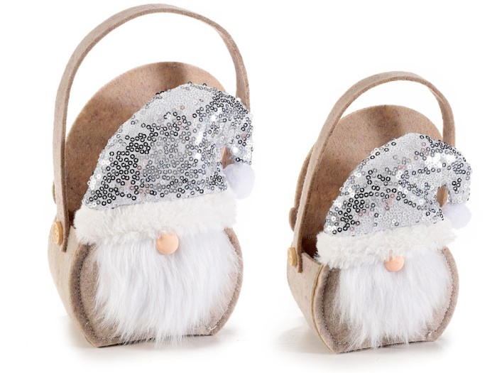 Set 2 gentute cadou din fetru cu paiete, Santa Claus