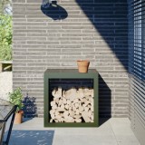 Rastel Lemne Foc vidaXL Verde 60x40x60cm Otel Suport Depozitare Exterior Interior Semineu