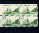 SUA 1978 - Capt. James Cook, vapoare, bloc de 4 neuzat