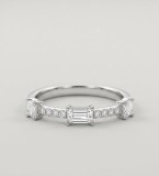 Cumpara ieftin Inel din Argint 925 Eternity cu 3 Cristale Taietura Smarald si Micro-Pave