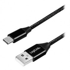 Cablu USB-USB-C LogiLink,1m, Negru