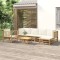 vidaXL Set mobilier de grădină cu perne alb crem, 7 piese, bambus 3155181
