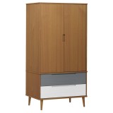 Cumpara ieftin Sifonier "MOLDE", maro, 90x55x175 cm, lemn masiv de pin
