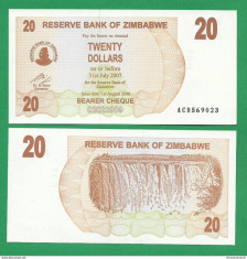 = ZIMBABWE - 20 DOLLARS - 2006 - UNC = foto