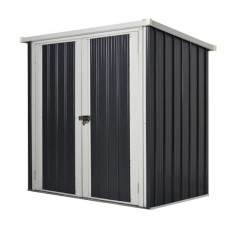 Casuta/magazie/sopron de gradina pentru depozitare unelte, otel si PP, negru, 147x86x134 cm