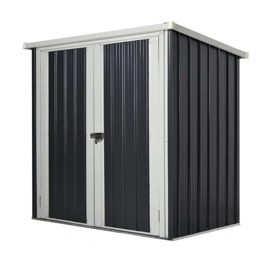 Casuta/magazie/sopron de gradina pentru depozitare unelte, otel si PP, negru, 147x86x134 cm