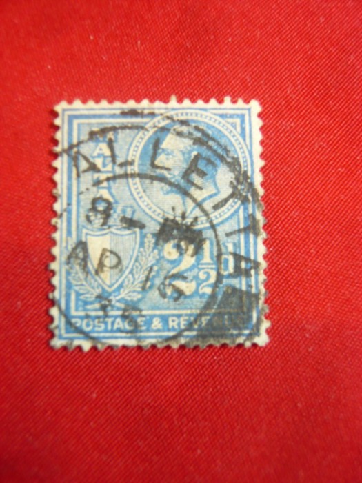 Timbru 2 1/2 pence albastru 1926 Malta ,Colonie Marea Britanie , stamp. George V