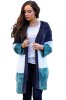 P704-100 Cardigan in trei culori cu maneci lungi