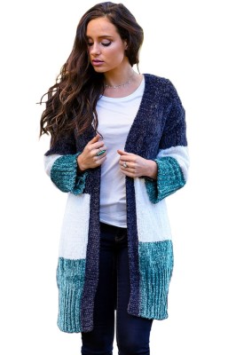 P704-100 Cardigan in trei culori cu maneci lungi foto